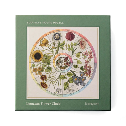 Flower Clock 500 Piece Round Jigsaw Puzzle