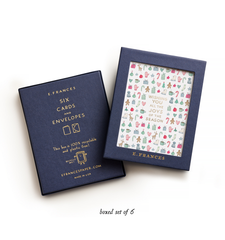 Merry Motif Boxed Set of 6 Holiday Greeting Cards