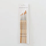 Watercolor Paintbrushes- Set of 5 wood brushes