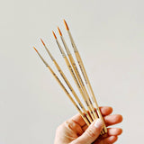 Watercolor Paintbrushes- Set of 5 wood brushes