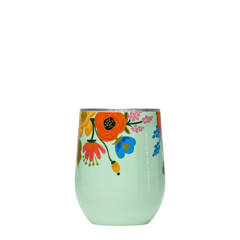 Corkcicle Lively Floral Mint 12 oz. Stemless