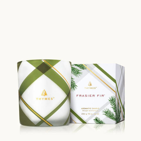 Frasier Fir Frosted Plaid Medium Poured Candle 10oz