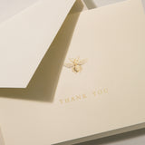 Folded Note, Bumble Bee Thank You on Ecru