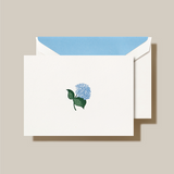 Folded Note, Hydrangea on Pearl White