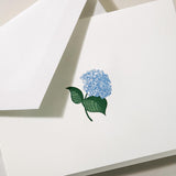 Folded Note, Hydrangea on Pearl White