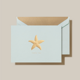 Folded Note, Hand Engraved Starfish Thank You on Beach Glass