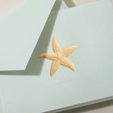 Folded Note, Hand Engraved Starfish Thank You on Beach Glass