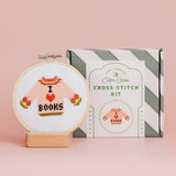 I Love Books, Cross Stitch Kit for Beginners