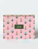 2026 Desktop Planner, Block Print Floral