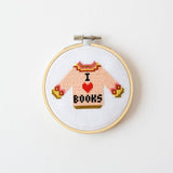 I Love Books, Cross Stitch Kit for Beginners