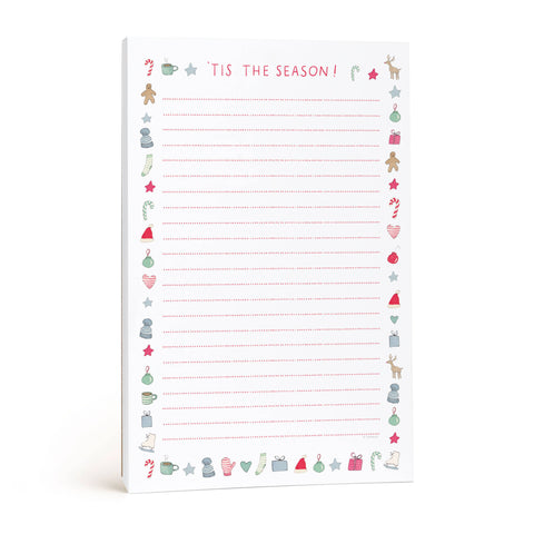Merry Motif Notepad | Holiday Christmas List