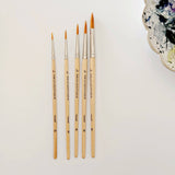 Watercolor Paintbrushes- Set of 5 wood brushes
