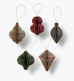 Christmastide Honeycomb Ornaments, Set of 5